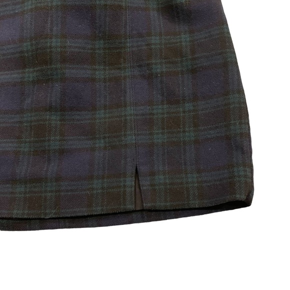 Hollister Green/Blue Plaid A-Line Mini Skirt Ultra High-Rise - Picture 5 of 11